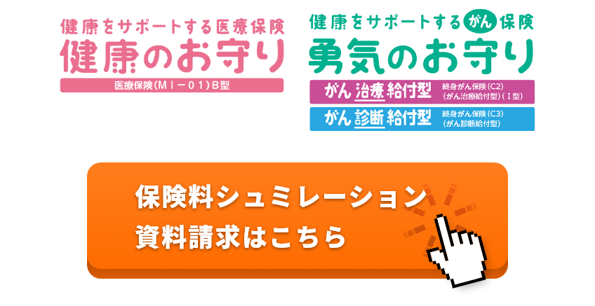 健康をサポートする医療保険 健康のお守り / 健康をサポートするがん保険 勇気のお守り